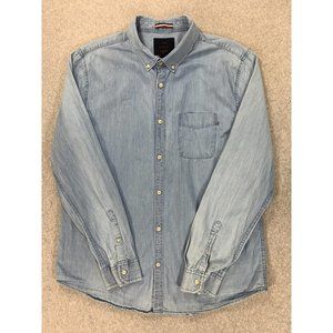 Brunswick Garments Slim Fit Long Sleeve‎ Button Down Shirt (Men's XXL) Blue